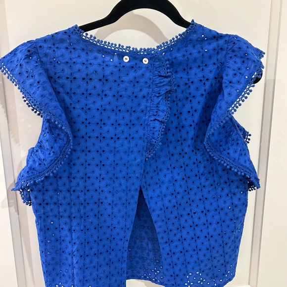 Marine Blue Eyelet Top - Picture 1 of 3